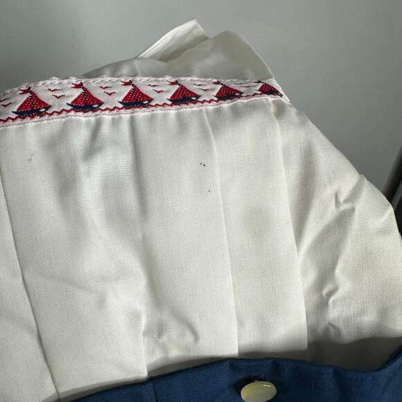 Charly's‎ Boy Kid's VIntage White + Blue Shirt + Shorts Outfit Sailor Dressy 18M - Picture 10 of 10